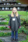 Becky in the Gardens in Front of the Trapp Family Lodge